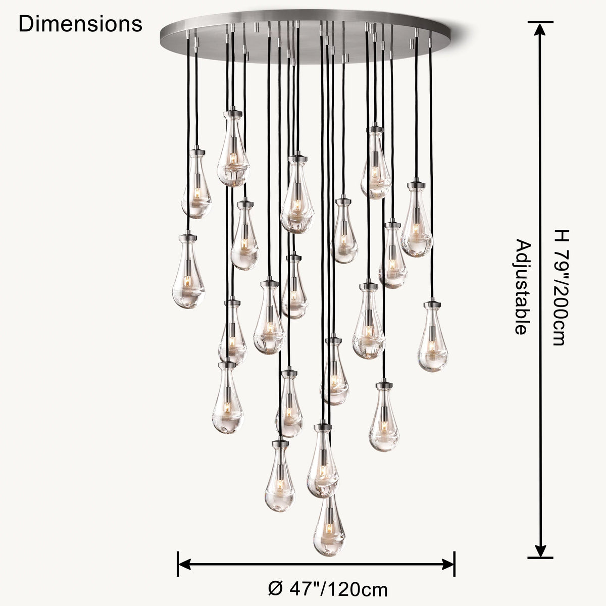 Raindrop Glass Chandelier – Glass detail 38