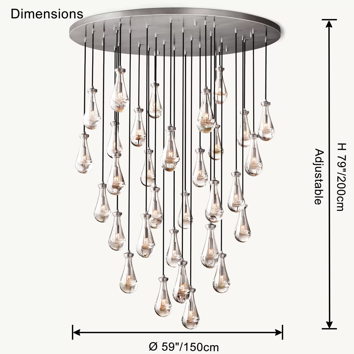 Raindrop Glass Chandelier – Glass detail 42