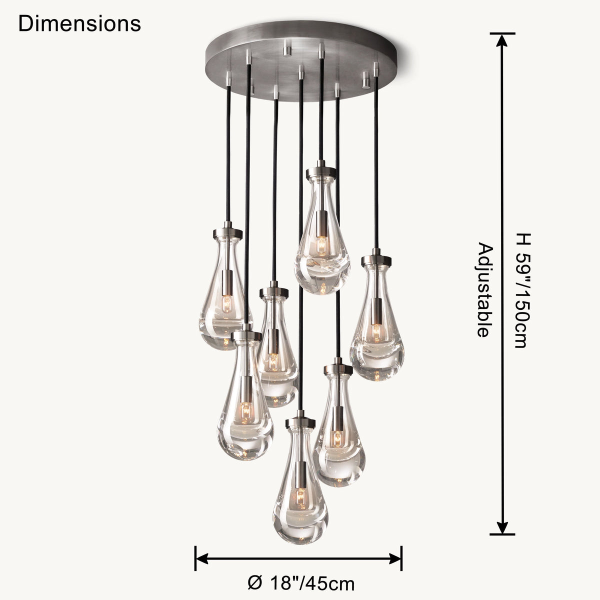 Raindrop Glass Chandelier – Glass detail 34