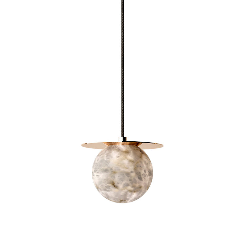 Alabaster Globe Disc Pendant Light – Alabaster detail 8