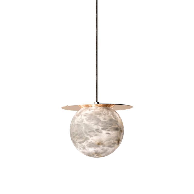 Alabaster Globe Disc Pendant Light – Alabaster detail 10