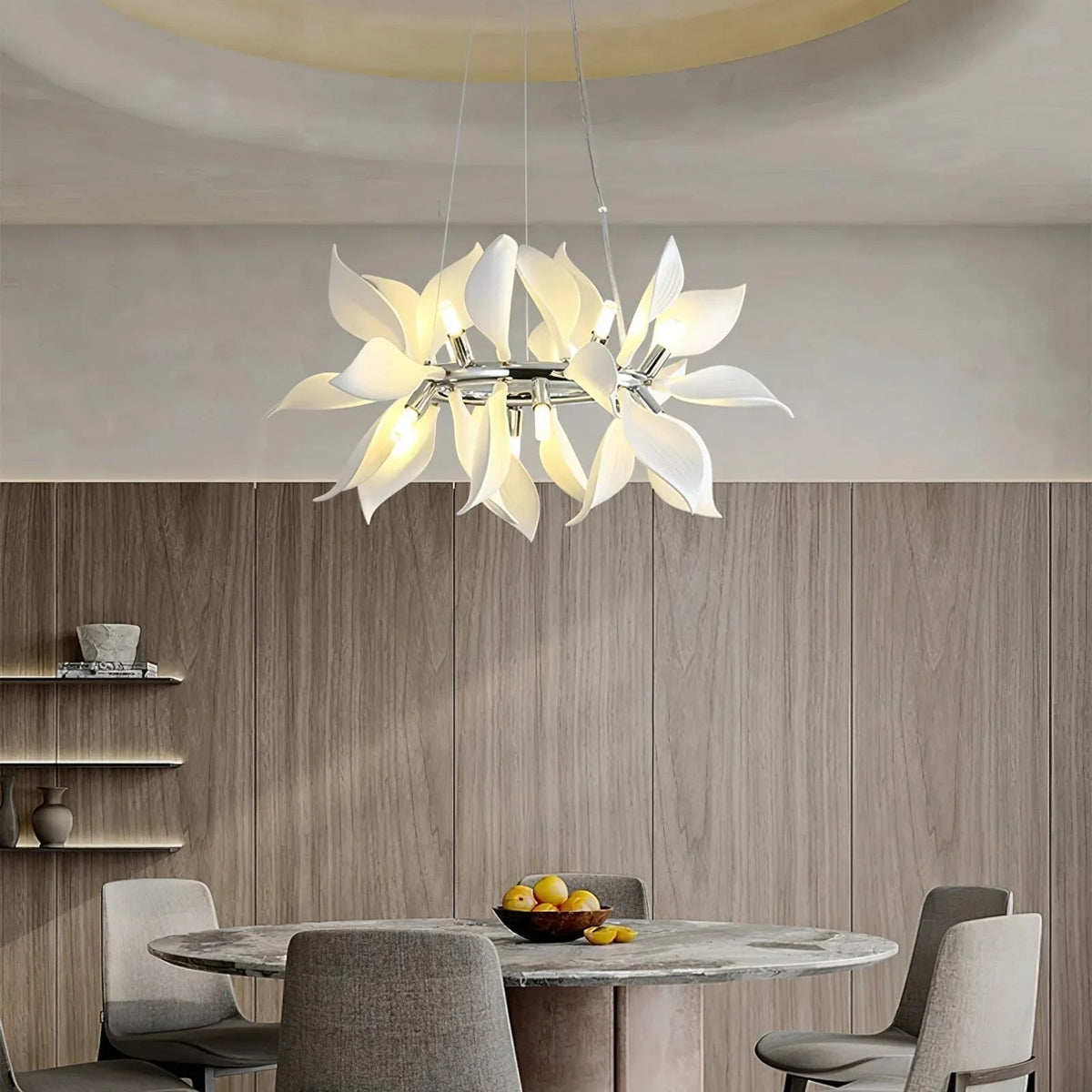 Ceramic Petals Blooming Iron Chandelier – Iron detail 6