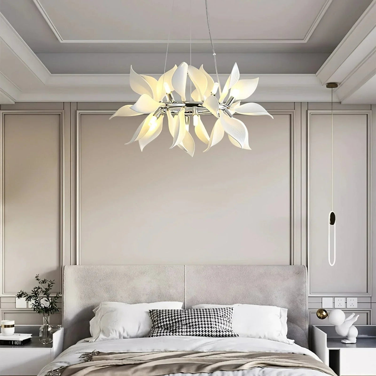 Ceramic Petals Blooming Iron Chandelier – Iron detail 9