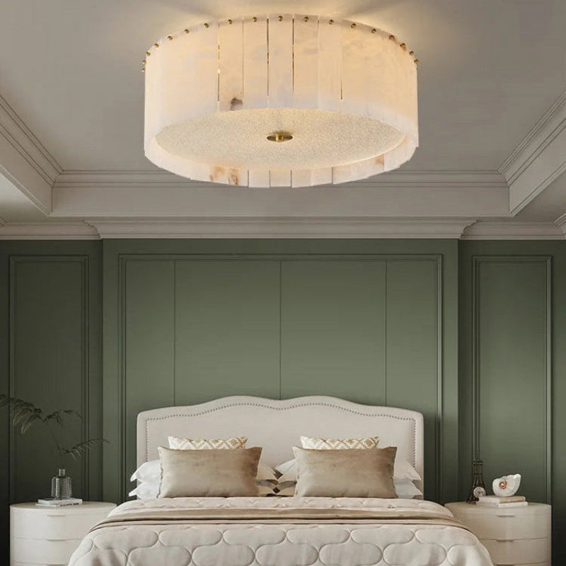Modern Drum Alabaster Ceiling Light – Alabaster detail 8