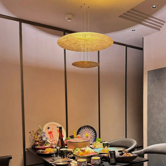Art Deco Gold Disc Pendant Light