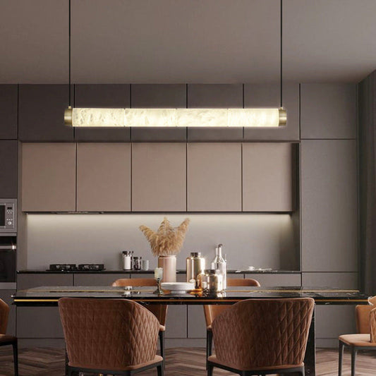 Modern Minimalist Alabaster Linear Pendant Light