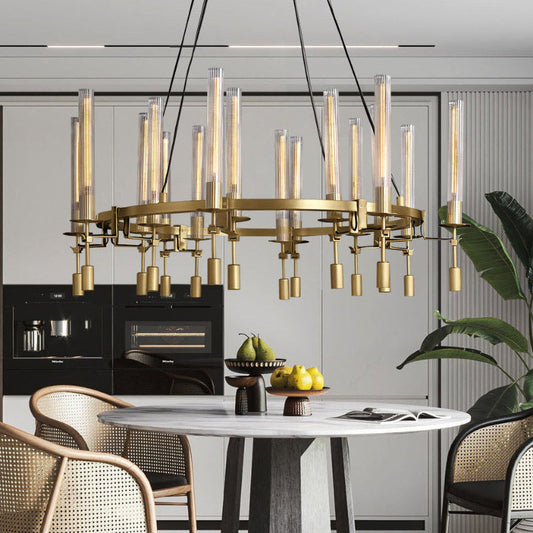 Candelabra Circular Glass Tube Chandelier