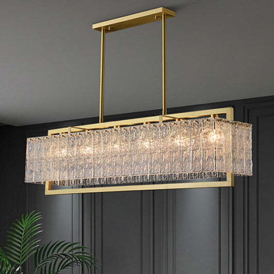 Textured Glass Linear Chandelier