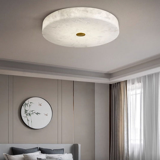 Modern Round Alabaster Ceiling Light