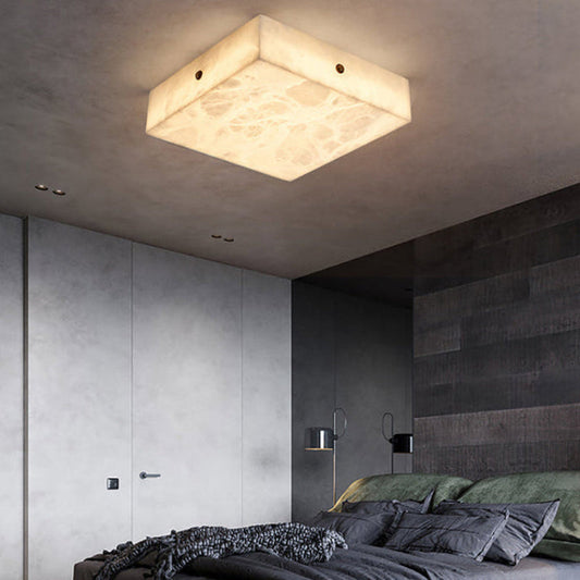 Minimalist Alabaster Square Ceiling Light