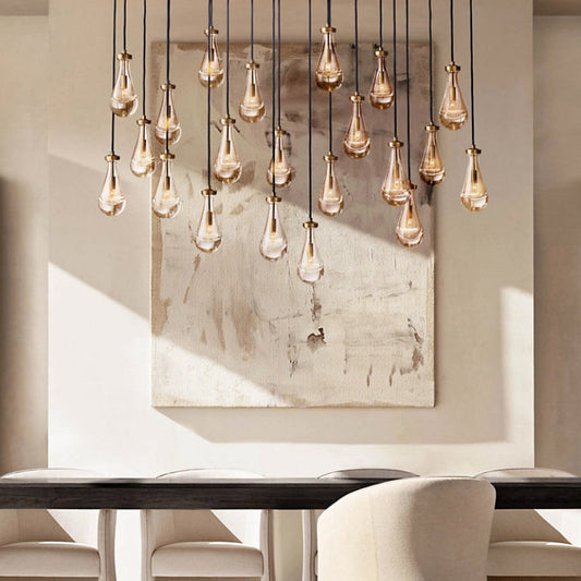 Rectangular Raindrop Glass Chandelier