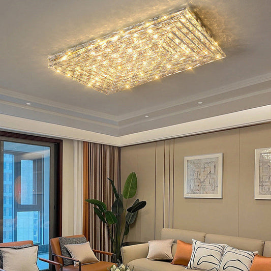 Modern Rectangle Crystal Ceiling Light