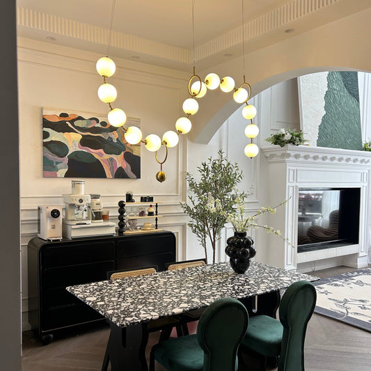 Art Deco Adjustable Pearl Chandelier
