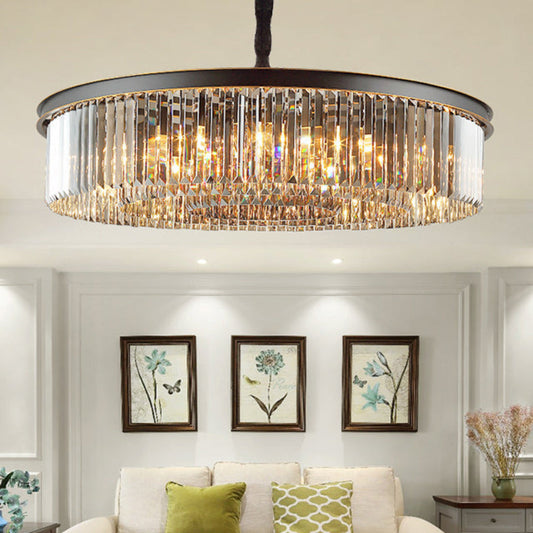 Smoked Crystal Round Chandelier