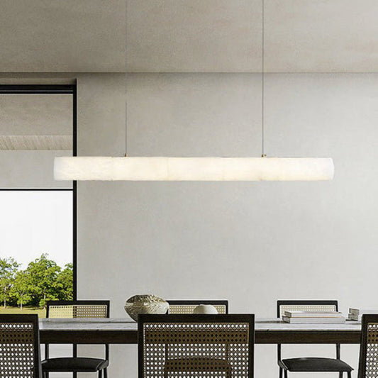 Minimalist Alabaster Tube Linear Pendant Light