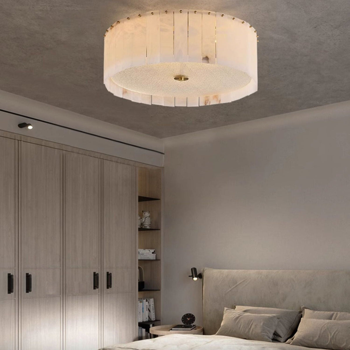 Modern Drum Alabaster Ceiling Light – Alabaster detail 6