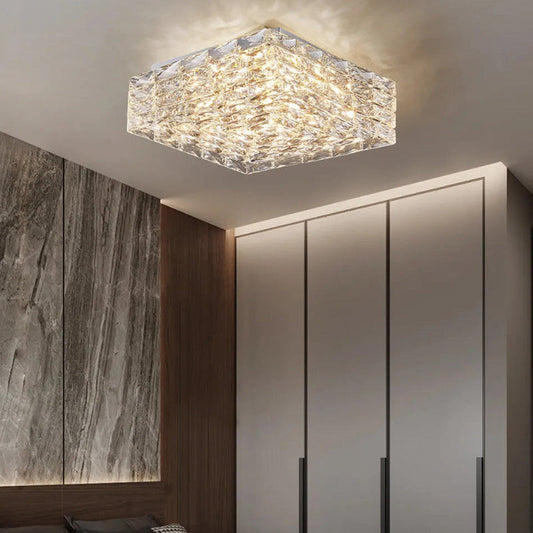Modern Square Crystal LED Ceiling Light