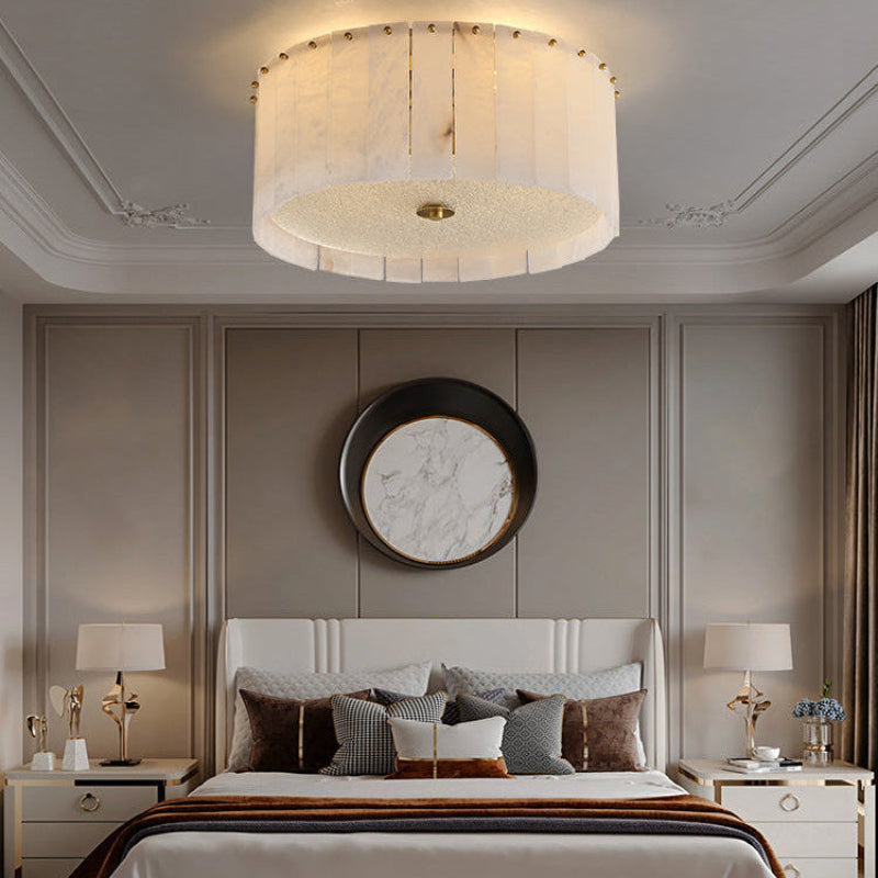 Modern Drum Alabaster Ceiling Light – Alabaster detail 7