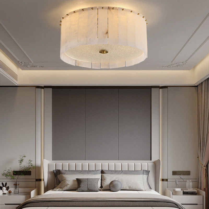 Modern Drum Alabaster Ceiling Light