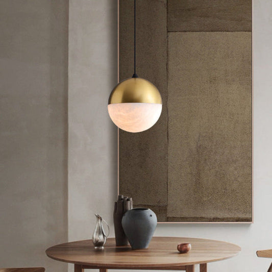 Modern Alabaster Globe Pendant Light