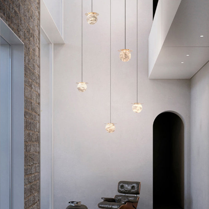 Alabaster Globe Disc Pendant Light – Alabaster detail 6