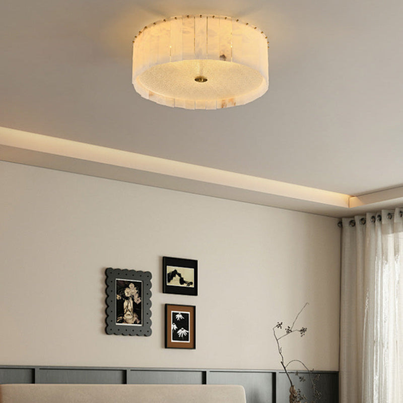 Modern Drum Alabaster Ceiling Light – Alabaster detail 4