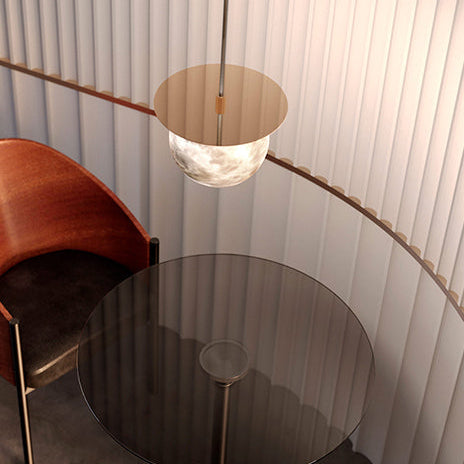 Alabaster Globe Disc Pendant Light – Alabaster detail 7