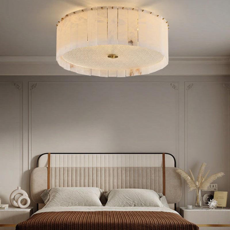 Modern Drum Alabaster Ceiling Light – Alabaster detail 5