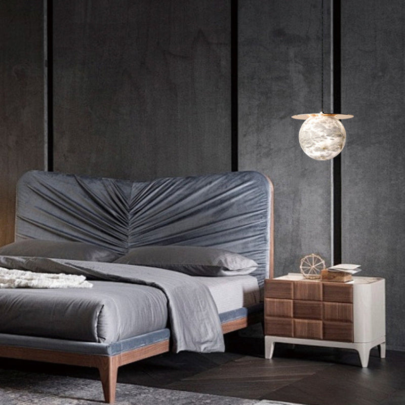Alabaster Globe Disc Pendant Light – Alabaster detail 3