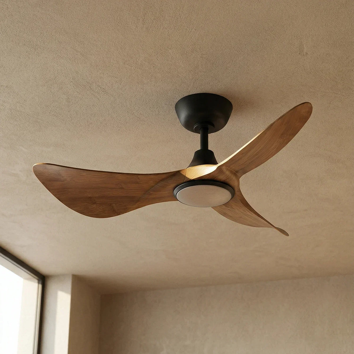 3-Blade Volant Sculptural Copper Ceiling Fan Light – Copper detail 11