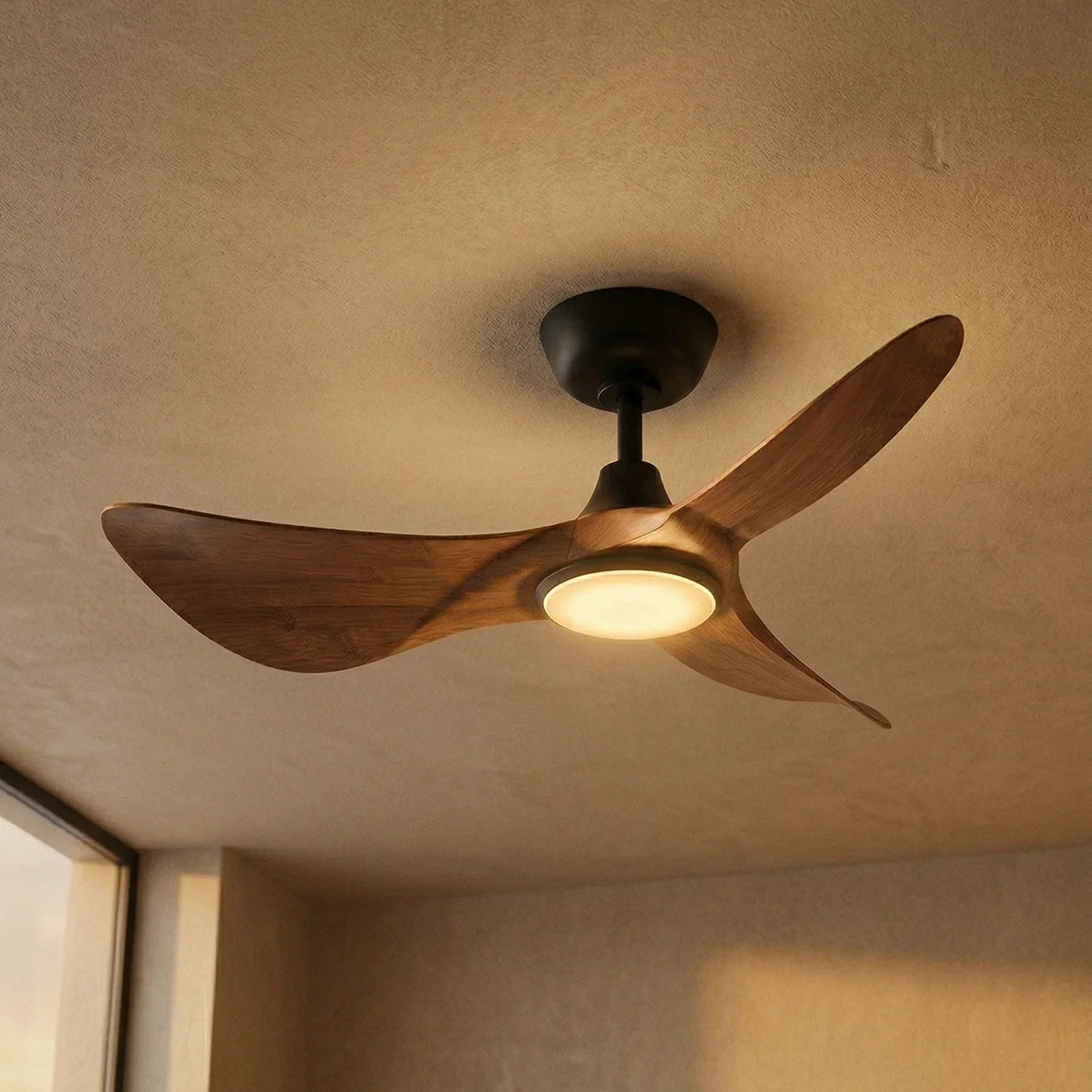 3-Blade Volant Sculptural Copper Ceiling Fan Light – Copper detail 10