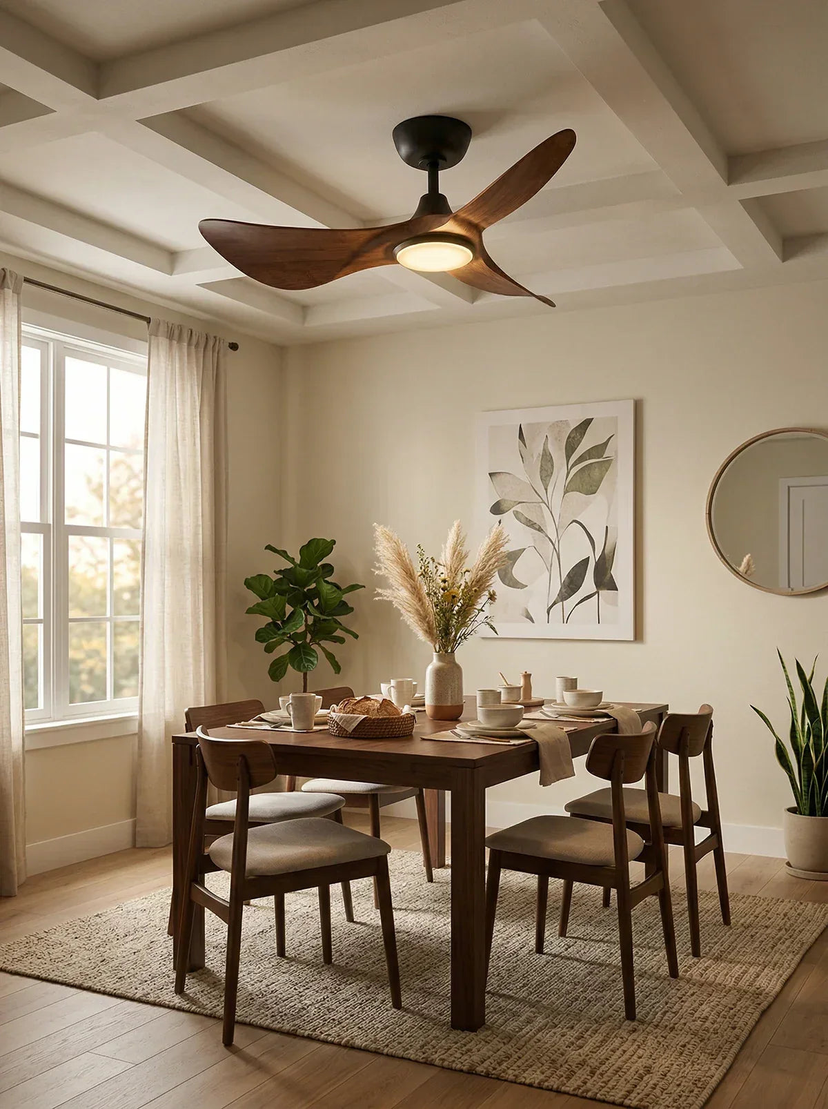 3-Blade Volant Sculptural Copper Ceiling Fan Light – Copper detail 8