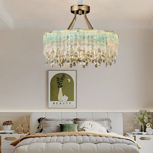 Art Glass Fringe Crystal Chandelier