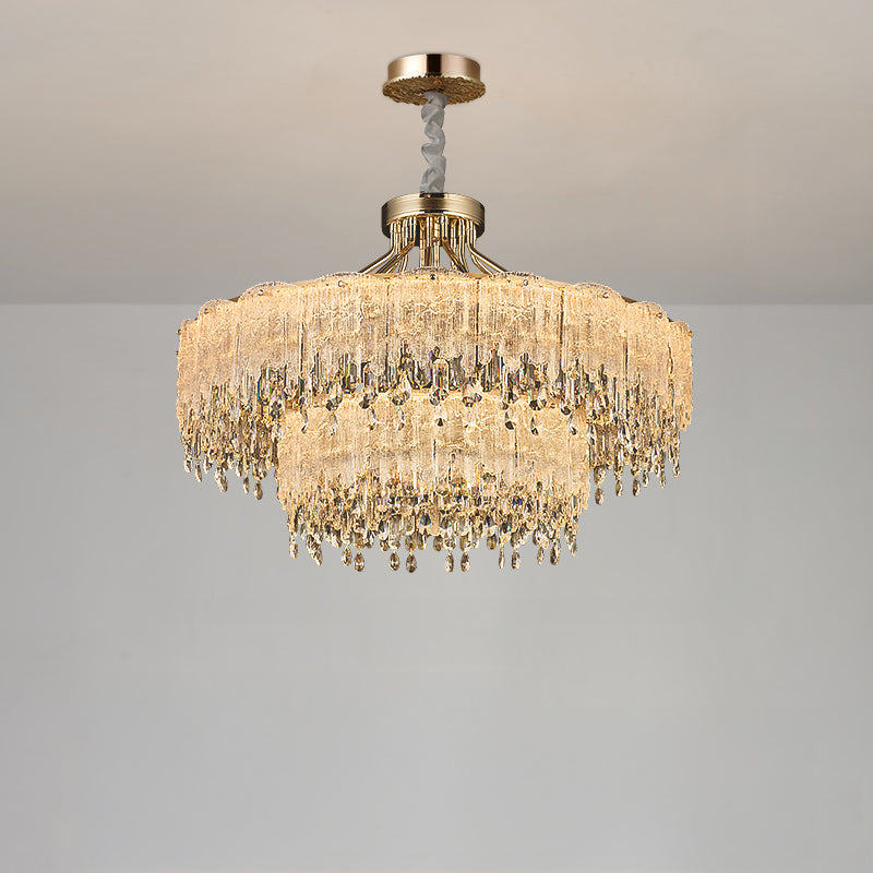 Modern Gold Fringe Crystal Chandelier – Crystal detail 14