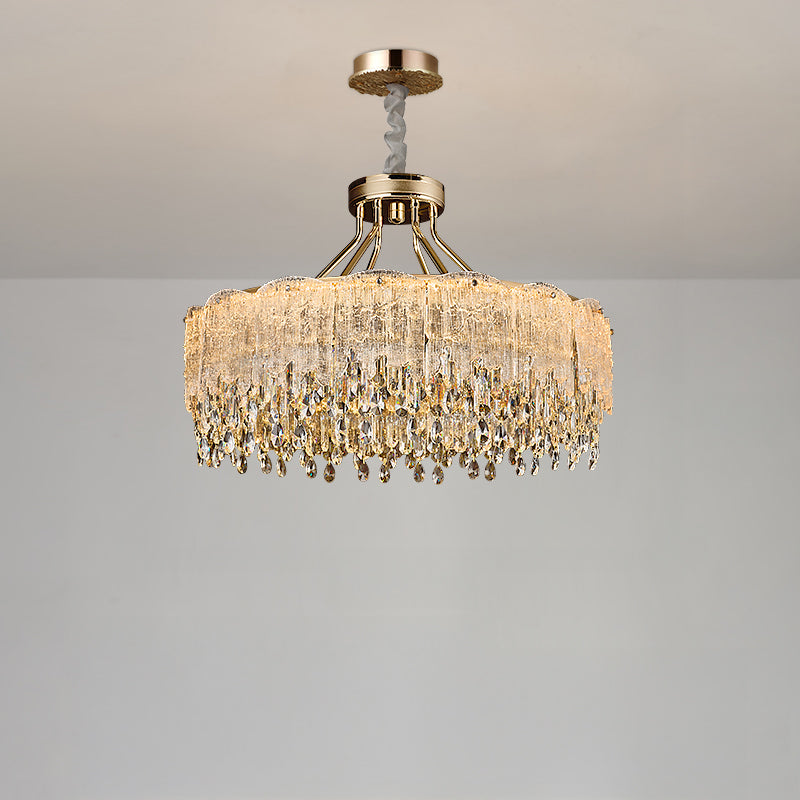 Modern Gold Fringe Crystal Chandelier – Crystal detail 10