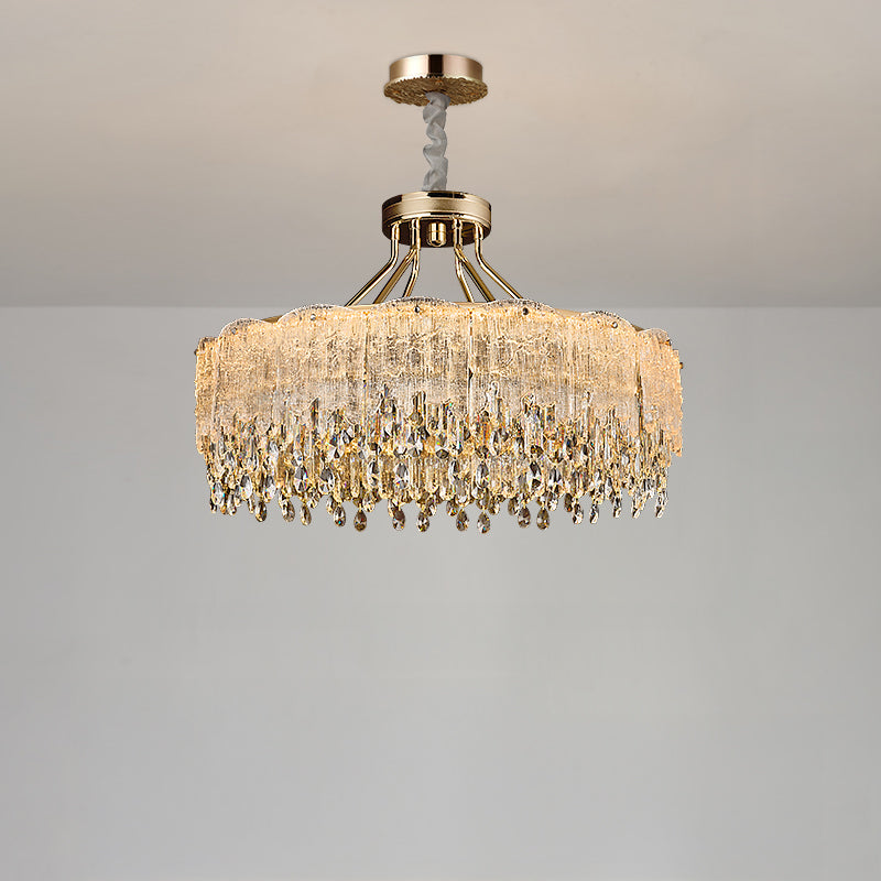 Modern Gold Fringe Crystal Chandelier – Crystal detail 11