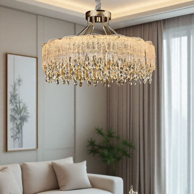 Modern Gold Fringe Crystal Chandelier – Crystal detail 3
