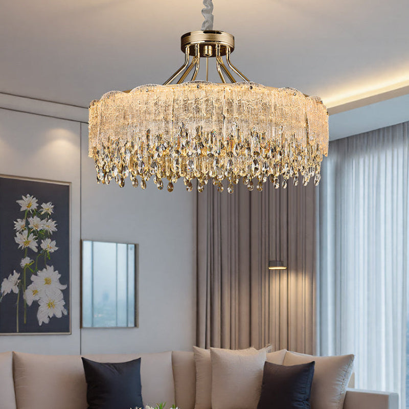 Modern Gold Fringe Crystal Chandelier – Crystal detail 4