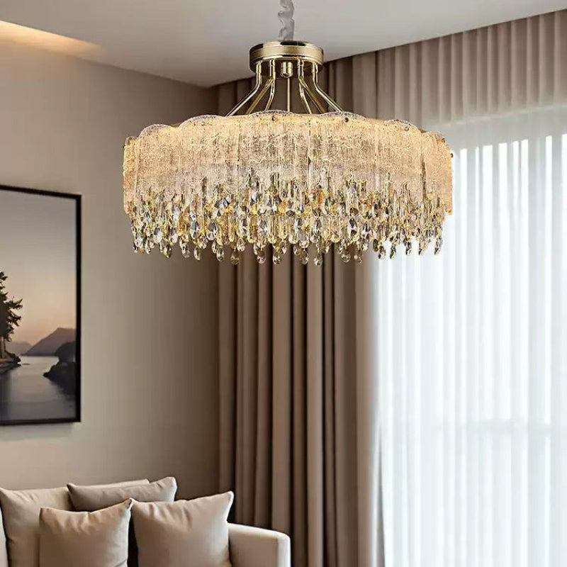 Modern Gold Fringe Crystal Chandelier – Crystal detail 5