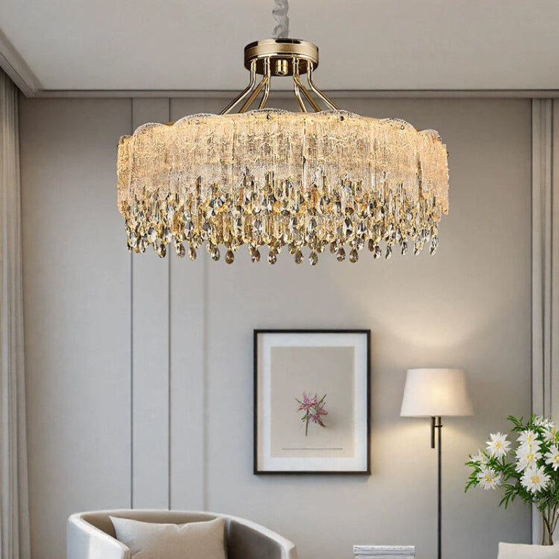 Modern Gold Fringe Crystal Chandelier – Crystal detail 6