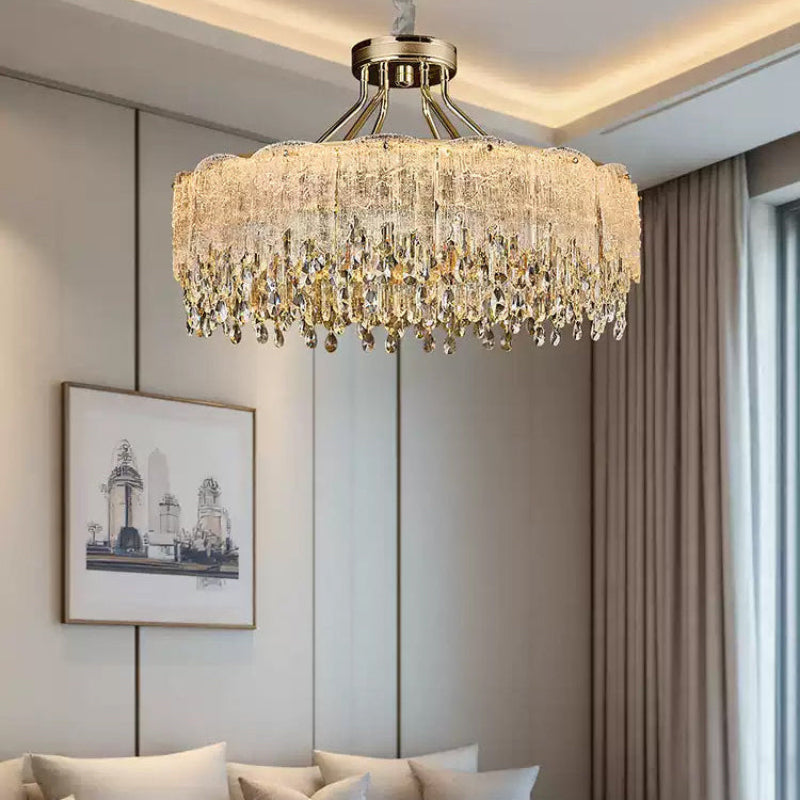 Modern Gold Fringe Crystal Chandelier – Crystal detail 7