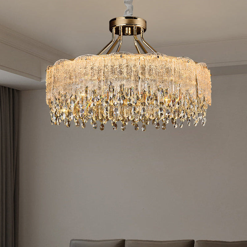 Modern Gold Fringe Crystal Chandelier – Crystal detail 8
