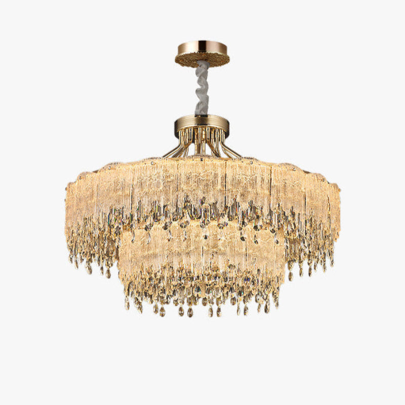 Modern Gold Fringe Crystal Chandelier – Crystal detail 2