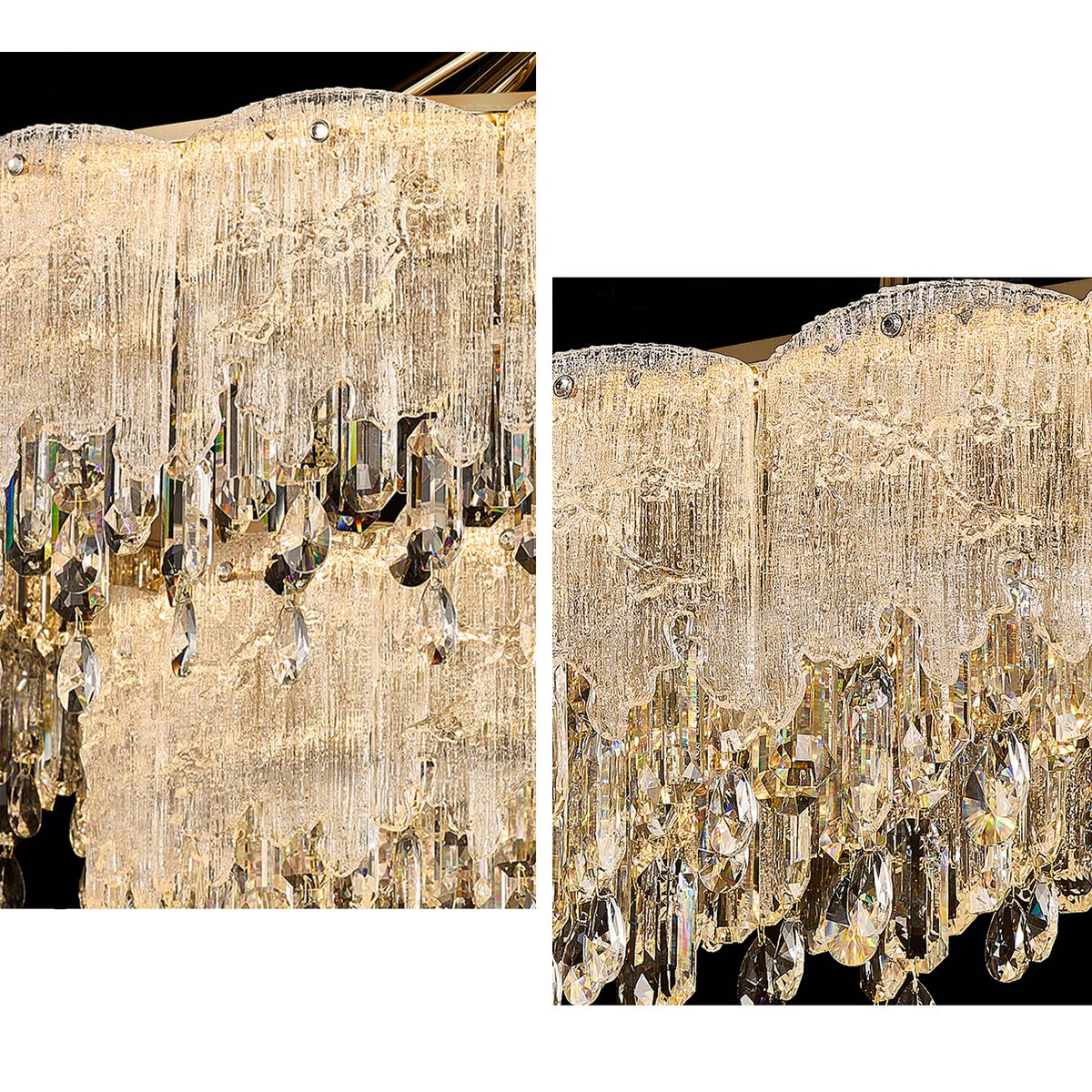 Modern Gold Fringe Crystal Chandelier – Crystal detail 9
