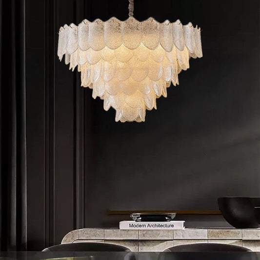Modern Tiered Texture Glass Chandelier