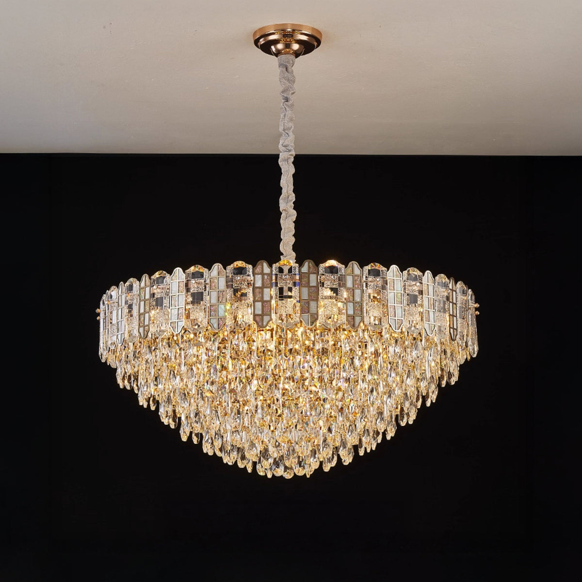 Large Tiered Crystal Chandelier – Crystal detail 10