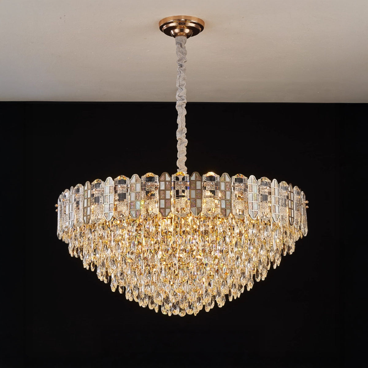 Large Tiered Crystal Chandelier – Crystal detail 11