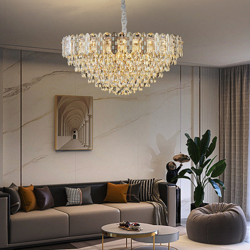 Large Tiered Crystal Chandelier