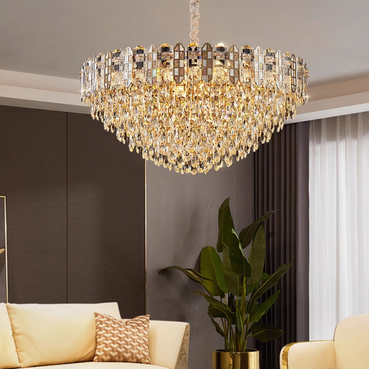 Large Tiered Crystal Chandelier – Crystal detail 5