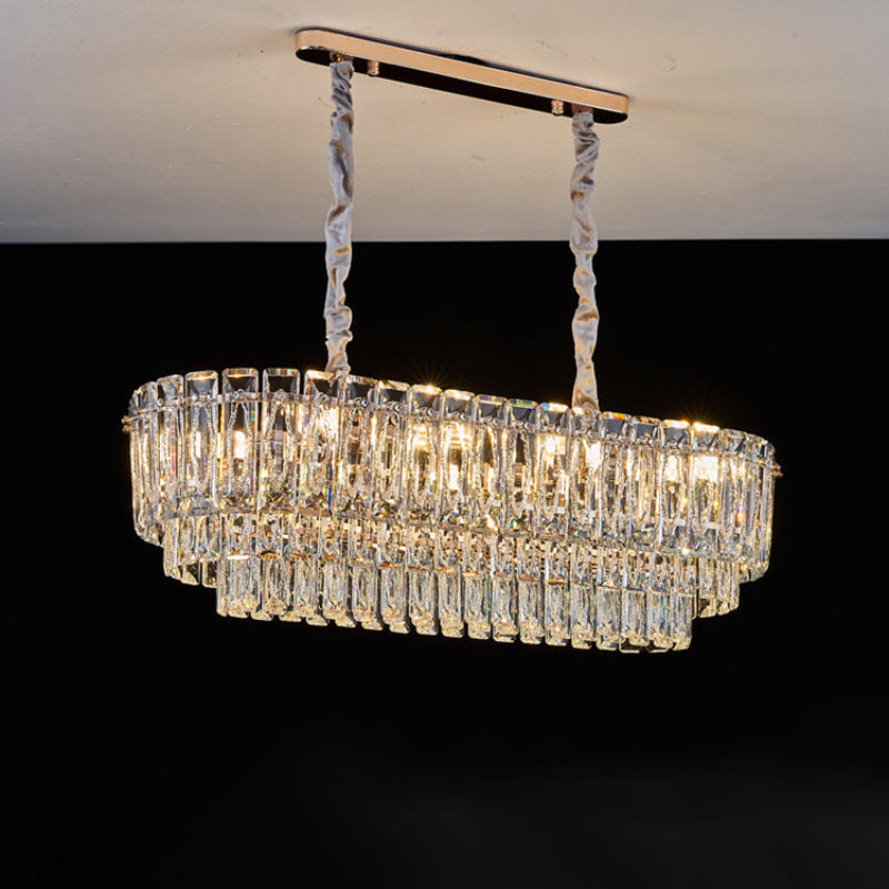 Modern Stepped Crystal Chandelier – Crystal detail 12